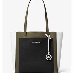 Michael Kors Gemma Large Tri-Color Leather Tote
